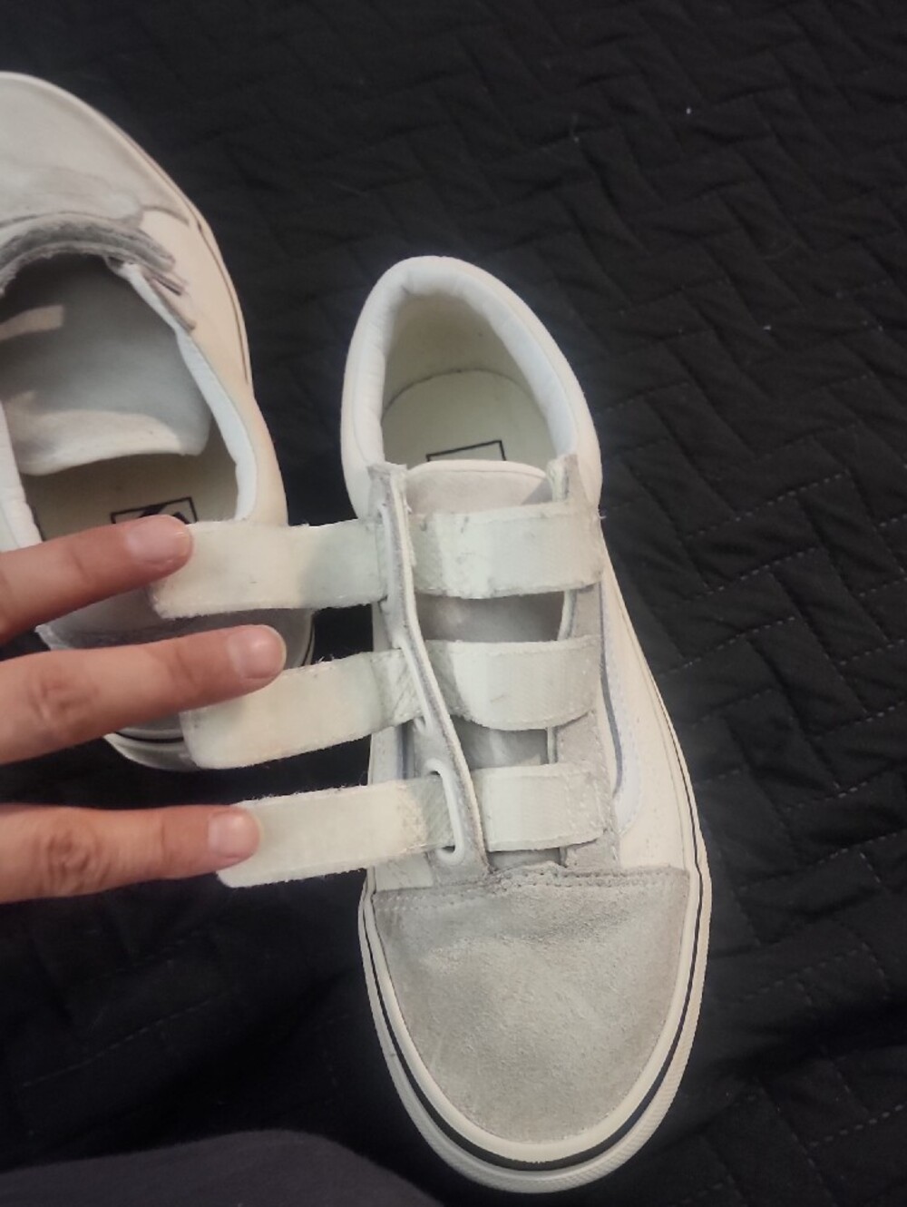 Vans Kids Light Gray Suede Velcro Sneakers - Picture 7 of 10